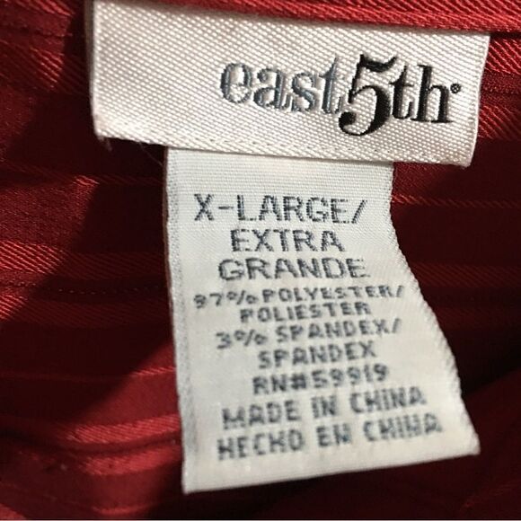 EAST 5th Deep cherry red metallic Button down - Picture 4 of 5